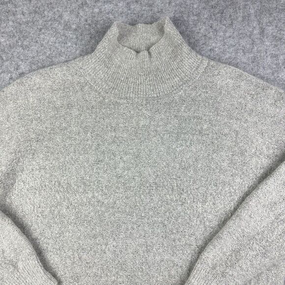 MSCH Copenhagen Sweater Womens M/L Gray Rose Mohair Pullover Mock Neck Cozy Knit - Picture 2 of 13